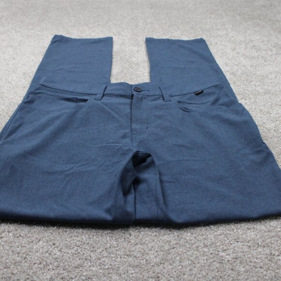 Travis Mathew Golf Pants Mens 33 Blue Polyester Stretch Flat Front w/ 34" inseam - Picture 2 of 12